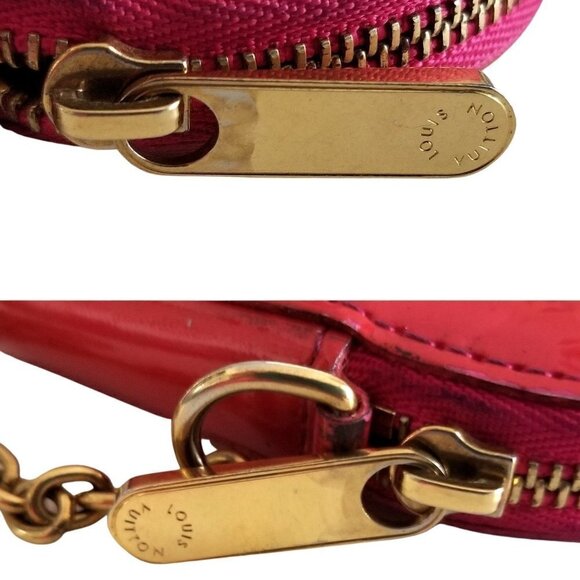 Louis Vuitton Red Patent Leather Heart Coin Purse Wristlet Limited Edition - Picture 10 of 11